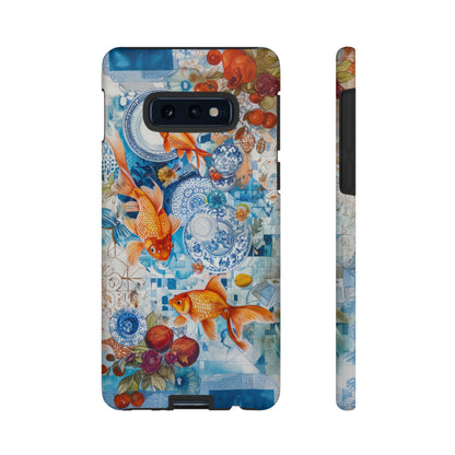 Orientalische Koi-Teich-iPhone-Hülle, traditionelles asiatisches Kunstwerk, ruhige Schutzhülle, robuste Handyhüllen 