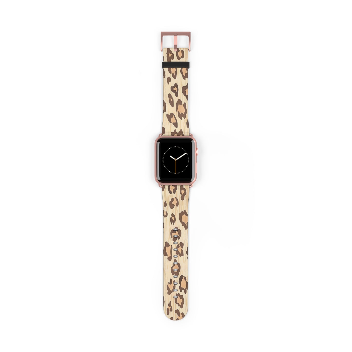 Apple Watch-Armband mit natürlichem Holzmaserungs-Leopardenmuster | Einzigartiges Armband aus Kunstholz. Apple Watch-Armband, Apple Watch-Armbänder für Serie 4, 5, 6, 7, 8, 9, ULTRA SE, 38/40/41 mm und 42/44/45 mm, veganes Kunstlederarmband 