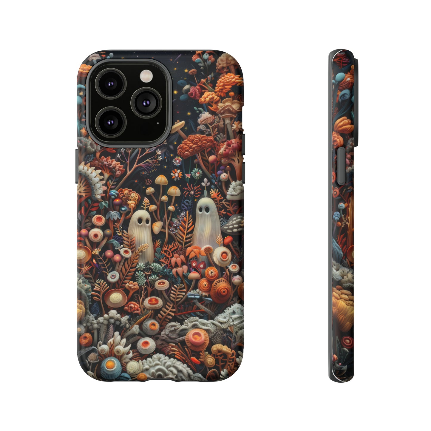 Cosmic Fantasy iPhone Case, Space-Themed Mushroom Design, Protective Cover with Galactic Charm, Tough Phone Cases