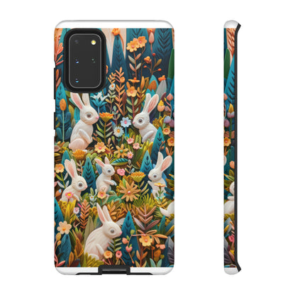 Mystical Garden Bunnies iPhone Case, Enchanted Floral Wonderland, Durable Protective Cover, Tough Phone Cases