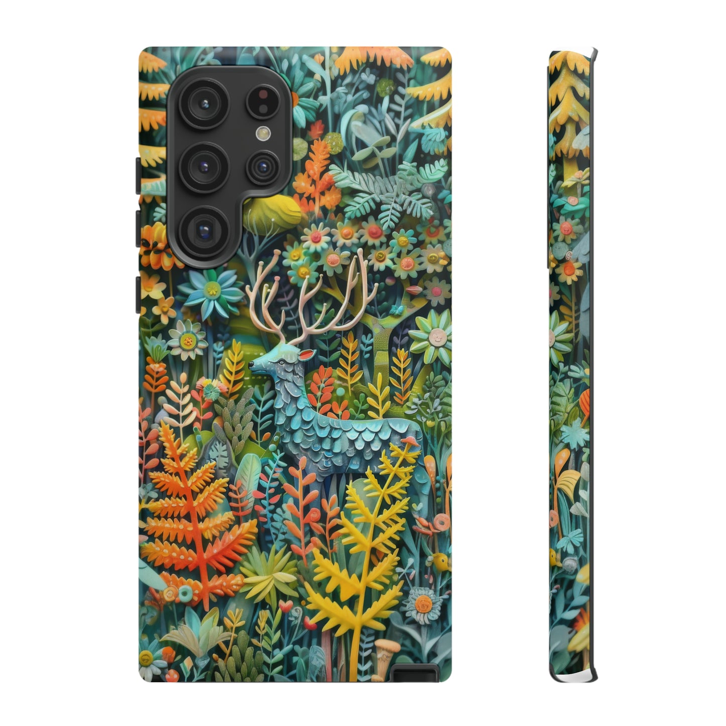 Zauberhafte Waldhirsch iPhone Hülle, Zauberhaftes Fauna- und Flora-Design, Schützende, von der Natur inspirierte Hülle, Robuste Handyhüllen