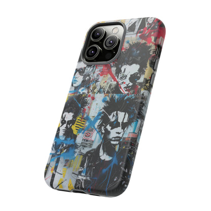 Urban Punk Graffiti Art Phone Case, Durable Protective Cover for Latest Models, Eye-Catching Street Style Accessory, Tough Cases