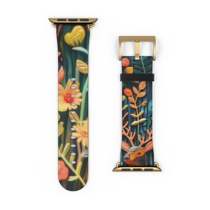 Cinturino per Apple Watch Fauna e flora della foresta incantata, Whimsical Woodland CreatK 