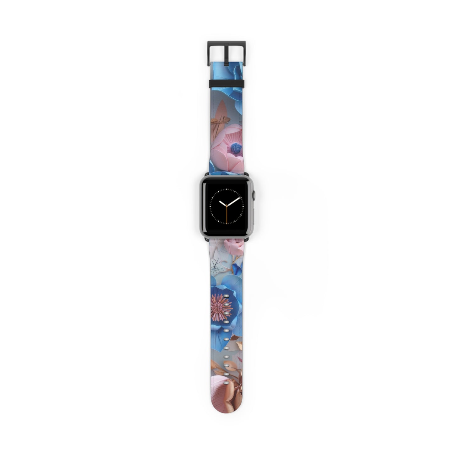 Cinturino per Apple Watch Serene Blue Botanicals, design floreale tranquillo, accessorio rilassante per smartwatch. Cinturino Apple Watch Cinturini Apple Watch per serie 4 5 6 7 8 9 ULTRA SE 38/40/41 mm e 42/44/45 mm Cinturino in ecopelle vegana