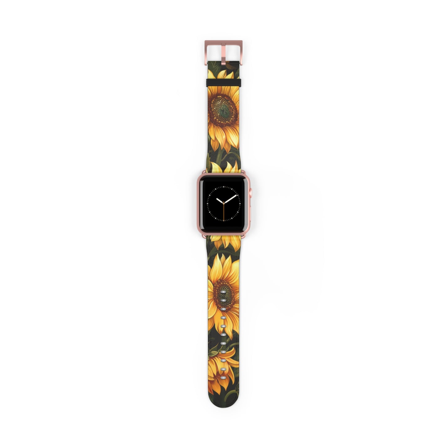 Radiant Sunflower Field Apple Watch Band, Vibrant Summer Blossoms, Cheerful Botanical Smartwatch Strap. Apple Watch Band Apple Watch Straps For Series 4 5 6 7 8 9 ULTRA SE 38/40/41mm & 42/44/45mm Vegan Faux Leather Band