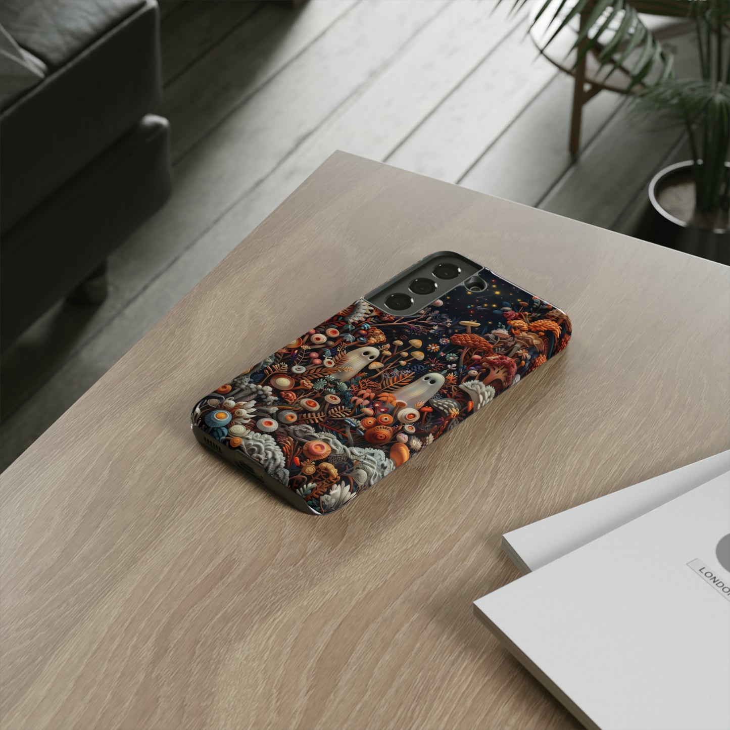 Cosmic Fantasy iPhone Hülle, Pilz-Design mit Weltraum-Motiv, Schutzhülle mit galaktischem Charme, Robuste Handyhüllen