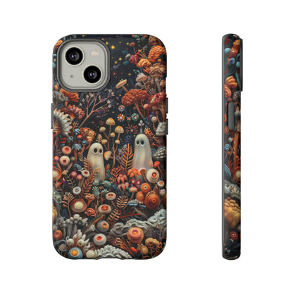 Cosmic Fantasy iPhone Case, Space-Themed Mushroom Design, Protective Cover with Galactic Charm, Tough Phone Cases