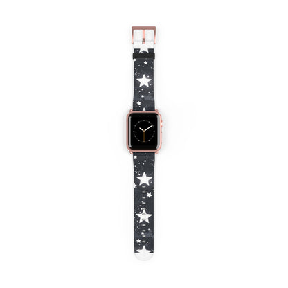 Celestial Stars Night Sky Smartwatch Band | Galactic Theme Watch Strap | Fashionable Astronomy-Inspired Accessory. Apple Watch Band Apple Watch Straps For Series 4 5 6 7 8 9 ULTRA SE 38/40/41mm & 42/44/45mm Vegan Faux Leather Band