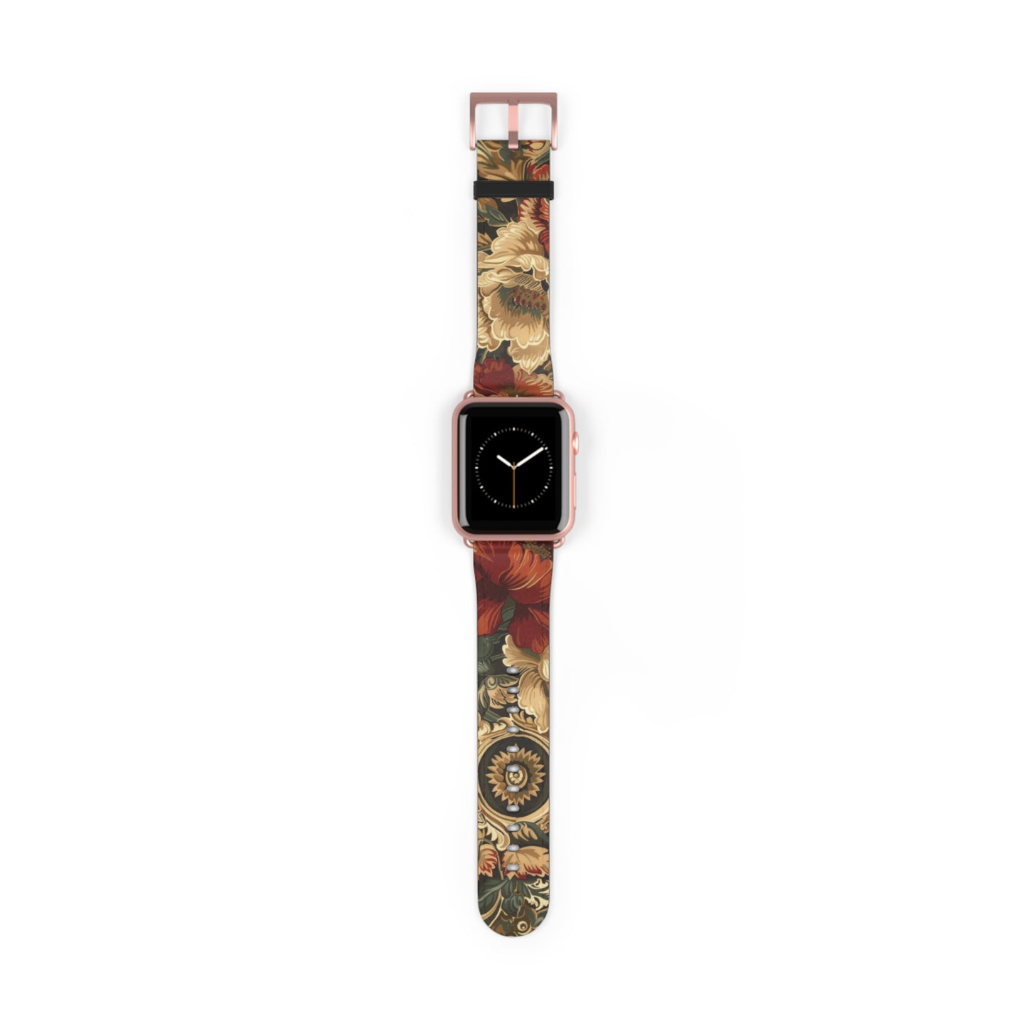 Renaissance Tapestry Floral Apple Watch Band | Klassisches Armband mit verziertem Stoffmuster. Apple Watch Band Apple Watch Armbänder für Serie 4 5 6 7 8 9 ULTRA SE 38/40/41 mm und 42/44/45 mm veganes Kunstlederband 