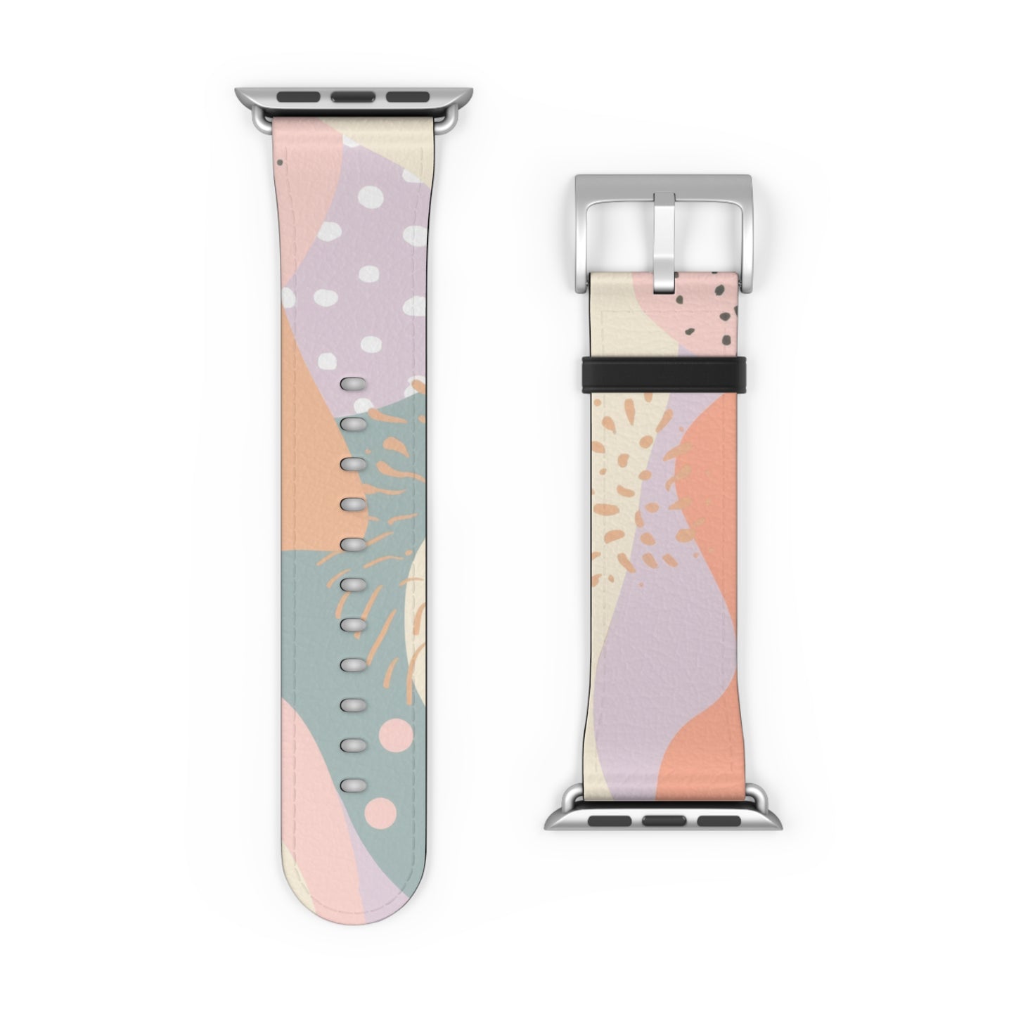 Modern Pastel Apple Watch Strap, Abstract Geometric Pattern Band, Chic Contemporary Accessory for Trendsetters. Apple Watch Band Apple Watch Straps For Series 4 5 6 7 8 9 ULTRA SE 38/40/41mm & 42/44/45mm Vegan Faux Leather Band