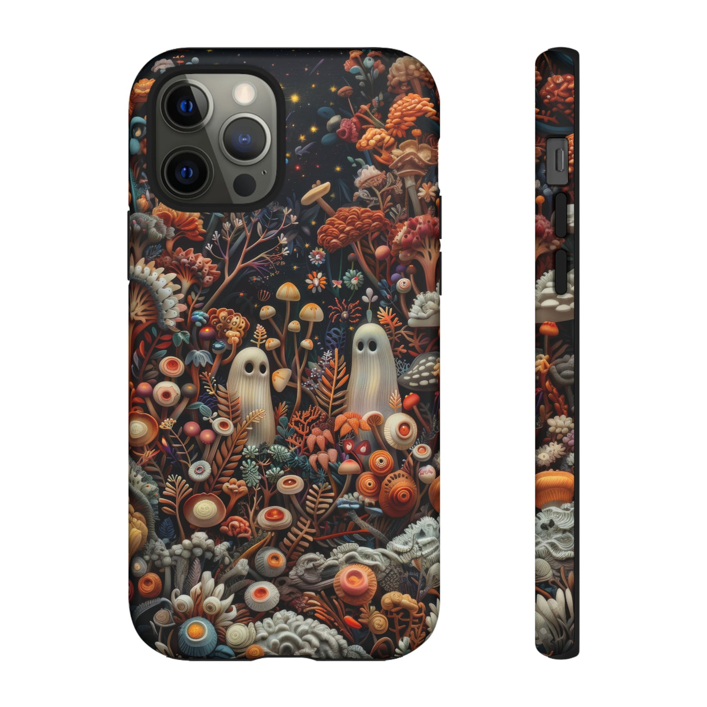 Cosmic Fantasy iPhone Case, Space-Themed Mushroom Design, Protective Cover with Galactic Charm, Tough Phone Cases