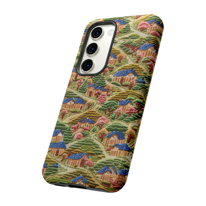 Caratteristica custodia per iPhone trapuntata in stile country, design patchwork affascinante, cover per telefono artistica e protettiva, custodie per telefono resistenti