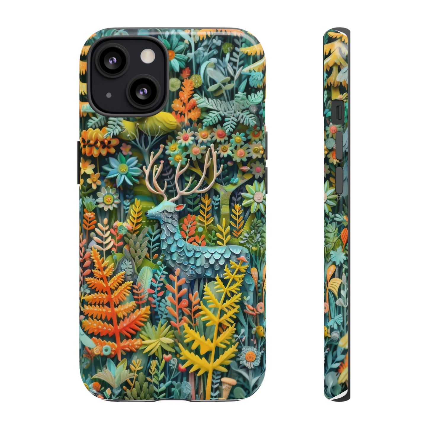 Zauberhafte Waldhirsch iPhone Hülle, Zauberhaftes Fauna- und Flora-Design, Schützende, von der Natur inspirierte Hülle, Robuste Handyhüllen