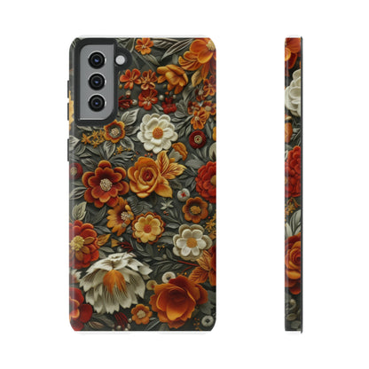 Custodia per iPhone con fiori autunnali, calda eleganza floreale, custodia protettiva stagionale, custodie per telefoni resistenti