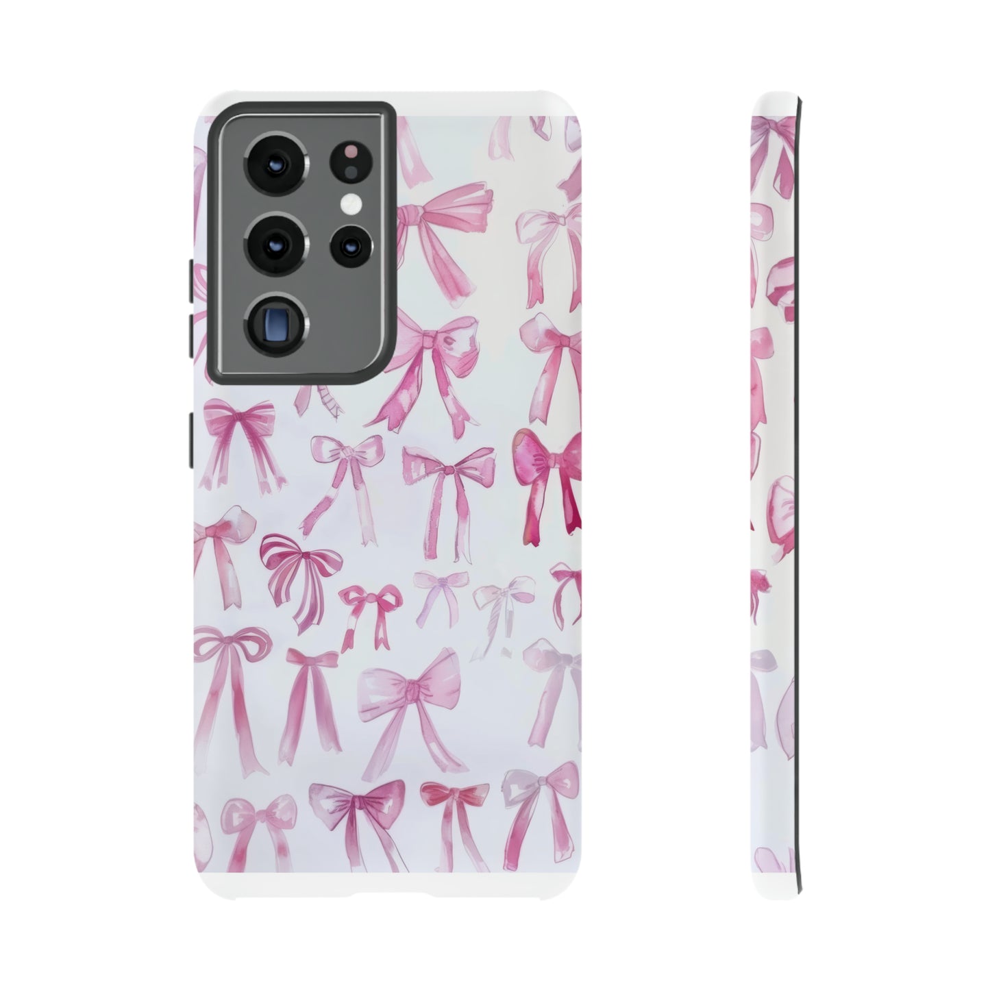 Pretty Pink Bows Phone Case, Feminine Ribbon Design Cover for Smartphones, Charming Accessory, Tough Phone Cases