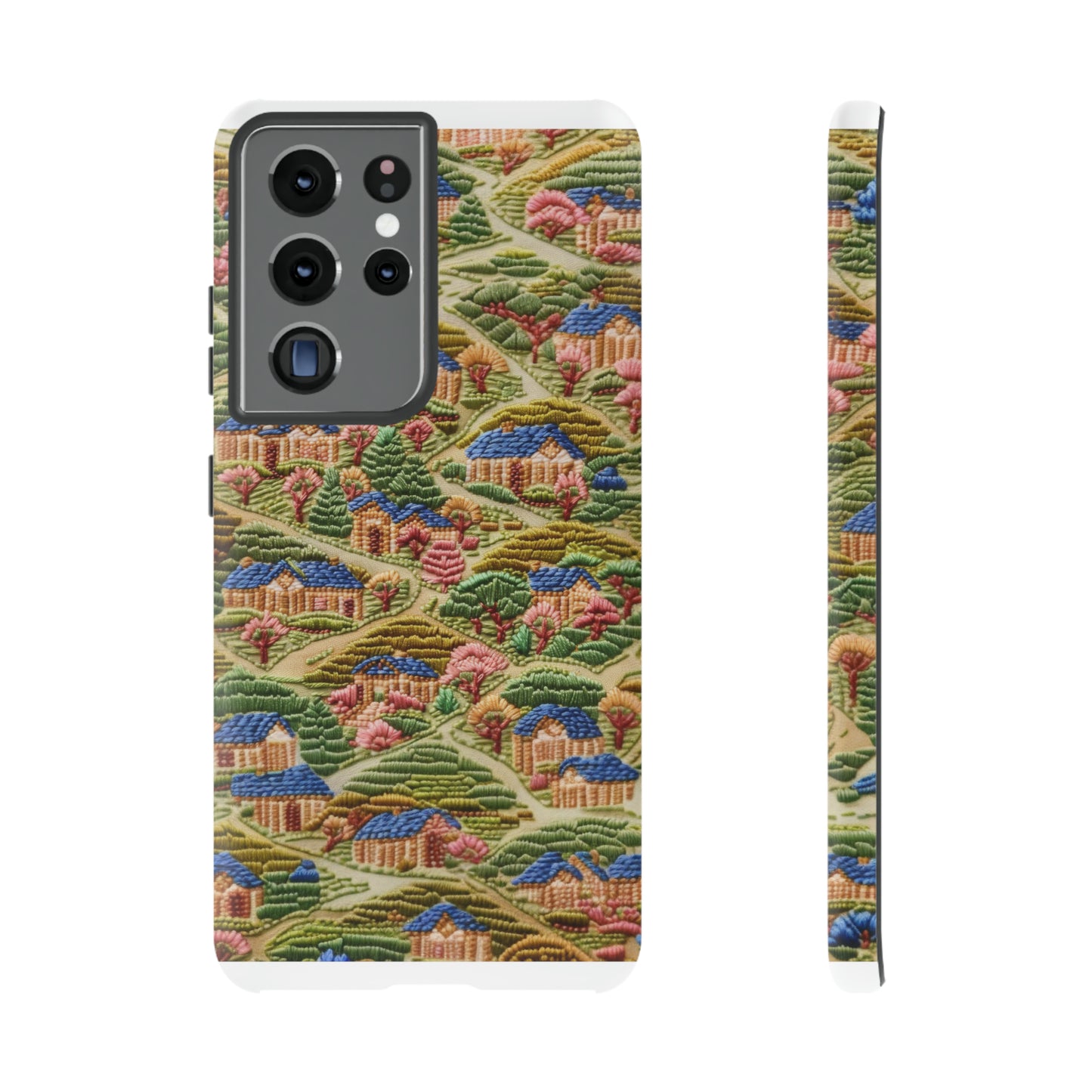 Caratteristica custodia per iPhone trapuntata in stile country, design patchwork affascinante, cover per telefono artistica e protettiva, custodie per telefono resistenti