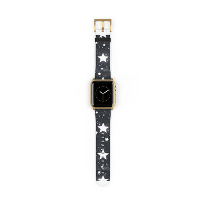 Celestial Stars Night Sky Smartwatch Band | Galactic Theme Watch Strap | Fashionable Astronomy-Inspired Accessory. Apple Watch Band Apple Watch Straps For Series 4 5 6 7 8 9 ULTRA SE 38/40/41mm & 42/44/45mm Vegan Faux Leather Band