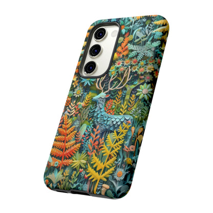 Zauberhafte Waldhirsch iPhone Hülle, Zauberhaftes Fauna- und Flora-Design, Schützende, von der Natur inspirierte Hülle, Robuste Handyhüllen