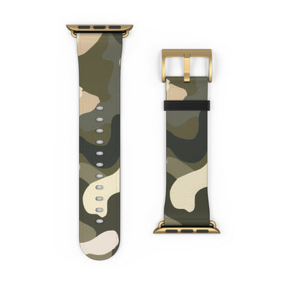 Tactical Camo Apple Watch Band | Military-Style Camouflage Strap | Rugged Outdoor Smartwatch Accessory | Adventure Seeker Wristwear. Apple Watch Band Apple Watch Straps For Series 4 5 6 7 8 9 ULTRA SE 38/40/41mm & 42/44/45mm Vegan Faux Leather Band