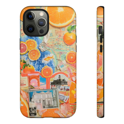 Custodia per telefono collage da viaggio Citrus Escape, design vivace per le vacanze estive per smartphone, custodie resistenti 