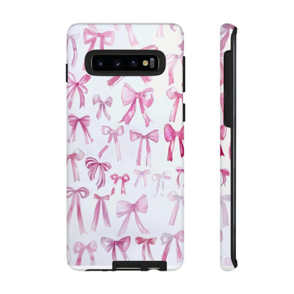 Pretty Pink Bows Phone Case, Feminine Ribbon Design Cover for Smartphones, Charming Accessory, Tough Phone Cases