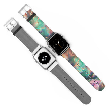 Iridescent Dreams Apple Watch Strap, Mesmerizing Swirl Pattern Band, Unique Holographic Accessory for a Dazzling Look. Apple Watch Band Apple Watch Straps For Series 4 5 6 7 8 9 ULTRA SE 38/40/41mm & 42/44/45mm Vegan Faux Leather Band