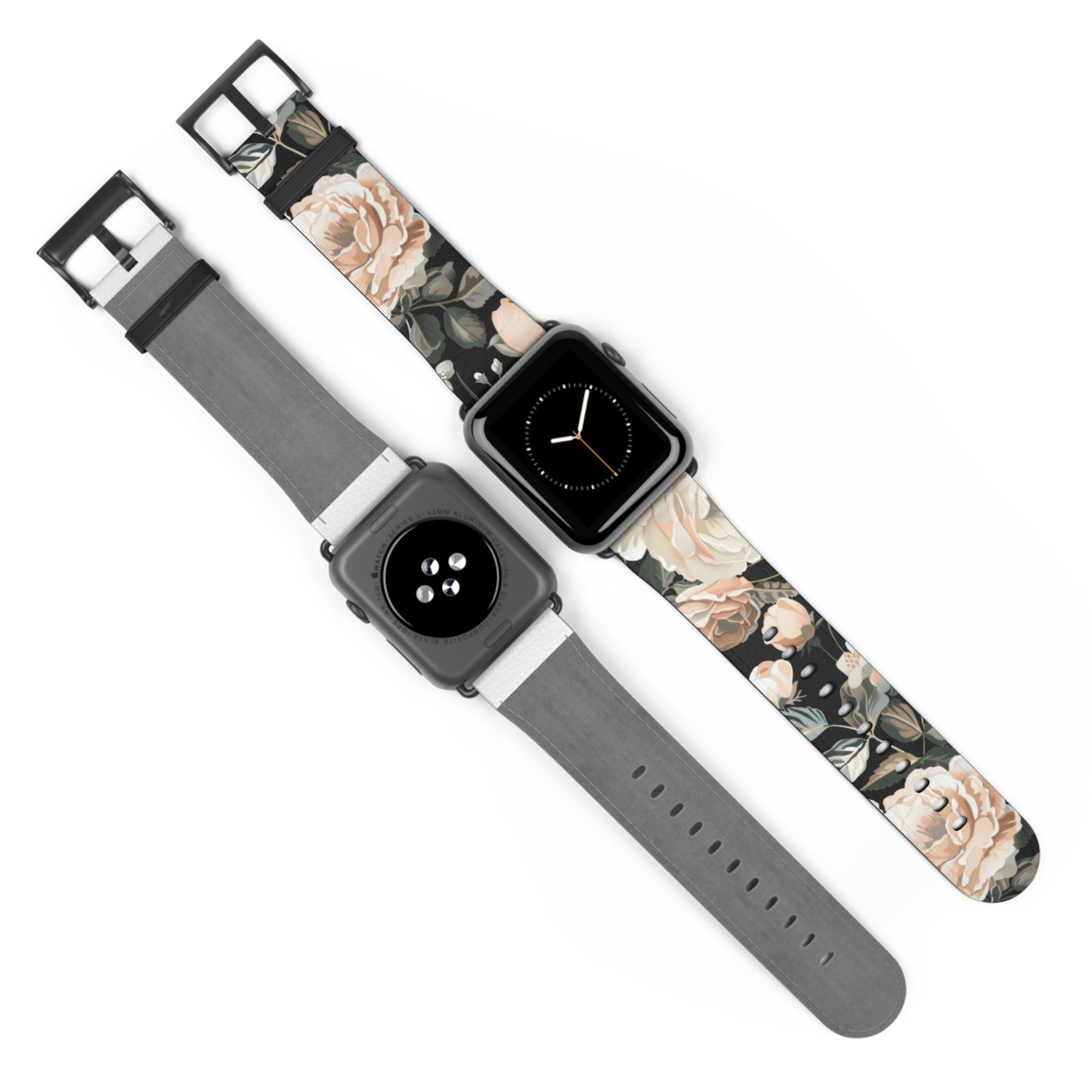 Classic Peony Elegance Apple Watch Band, Timeless Floral Print Strap, Chic Botanical Pattern Smartwatch Accessory. Apple Watch Band Apple Watch Straps For Series 4 5 6 7 8 9 ULTRA SE 38/40/41mm & 42/44/45mm Vegan Faux Leather Band