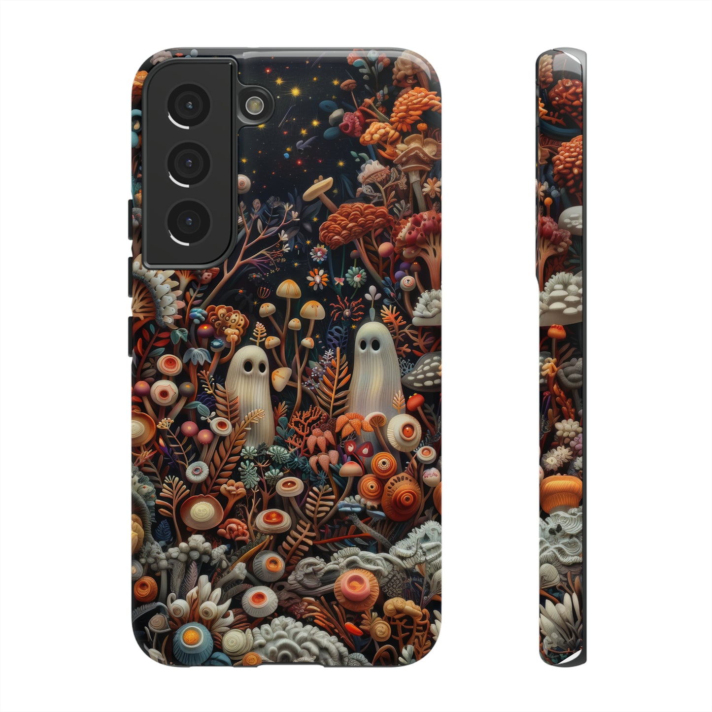 Cosmic Fantasy iPhone Case, Space-Themed Mushroom Design, Protective Cover with Galactic Charm, Tough Phone Cases