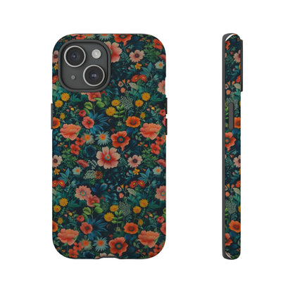 Custodia per iPhone Prato vibrante, esplosione floreale colorata, cover per telefono resistente ed elegante, custodie per telefono resistenti