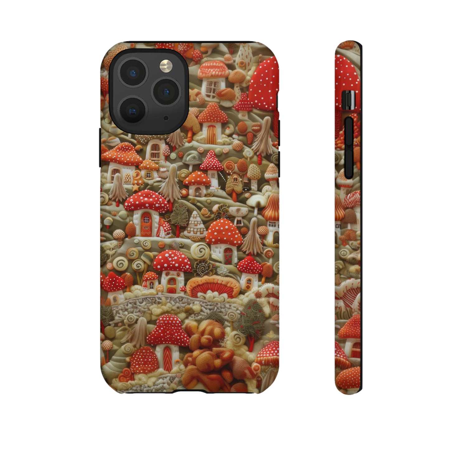 Custodia per iPhone Il villaggio dei funghi incantati, grafica con funghi fantasy, custodia protettiva unica, custodie per telefoni resistenti