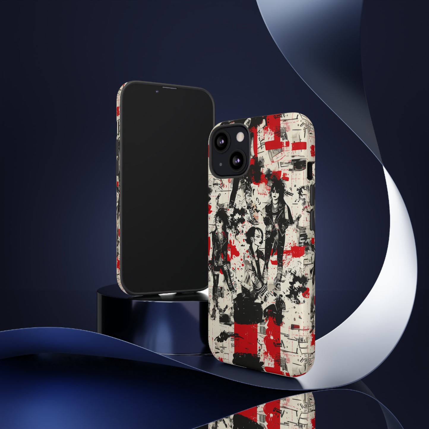 Rock Rebel Grunge-Telefonhülle, schlagfeste Hülle für Trendsetter, künstlerisches Punkrock-Design, robuste Telefonhüllen