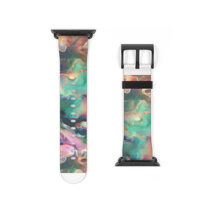 Iridescent Dreams Apple Watch Strap, Mesmerizing Swirl Pattern Band, Unique Holographic Accessory for a Dazzling Look. Apple Watch Band Apple Watch Straps For Series 4 5 6 7 8 9 ULTRA SE 38/40/41mm & 42/44/45mm Vegan Faux Leather Band