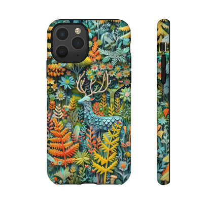 Zauberhafte Waldhirsch iPhone Hülle, Zauberhaftes Fauna- und Flora-Design, Schützende, von der Natur inspirierte Hülle, Robuste Handyhüllen