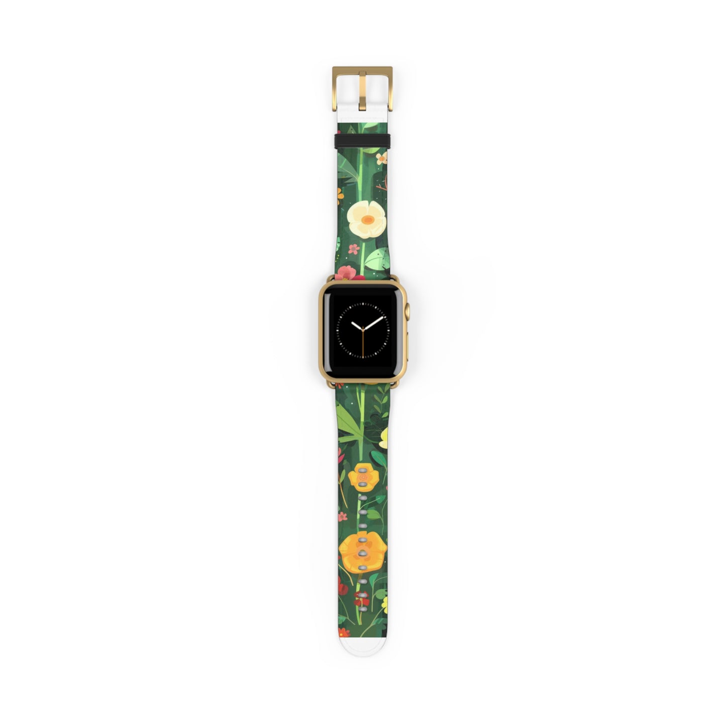 Sunny Meadow Apple Watch Strap, Lively Floral Smartwatch Band, Spring Blossom and Poppy Wristband, Nature-Themed Accessory. Apple Watch Band Apple Watch Straps For Series 4 5 6 7 8 9 ULTRA SE 38/40/41mm & 42/44/45mm Vegan Faux Leather Band