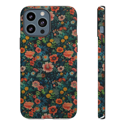 Custodia per iPhone Prato vibrante, esplosione floreale colorata, cover per telefono resistente ed elegante, custodie per telefono resistenti