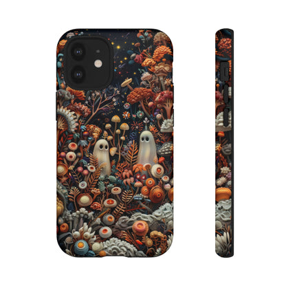 Cosmic Fantasy iPhone Case, Space-Themed Mushroom Design, Protective Cover with Galactic Charm, Tough Phone Cases