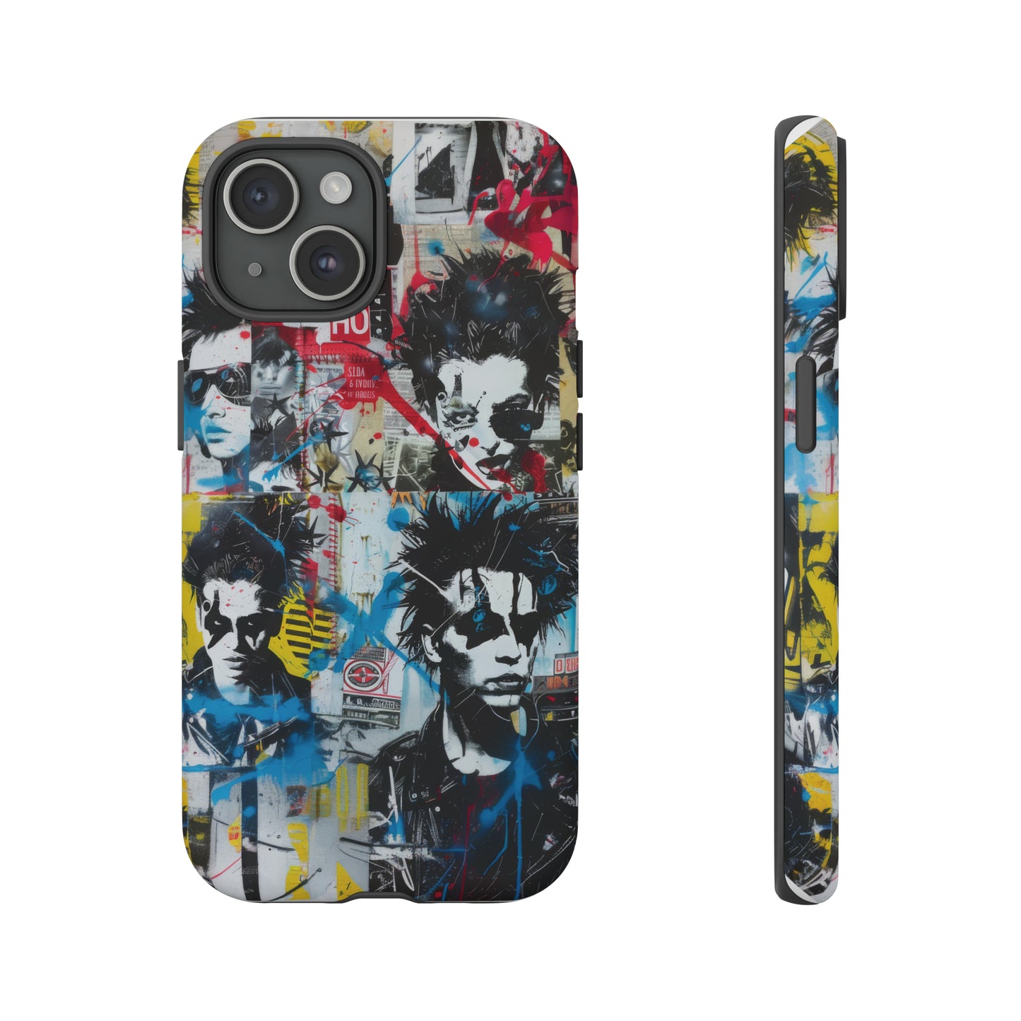 Urban Punk Graffiti Art Phone Case, Durable Protective Cover for Latest Models, Eye-Catching Street Style Accessory, Tough Cases