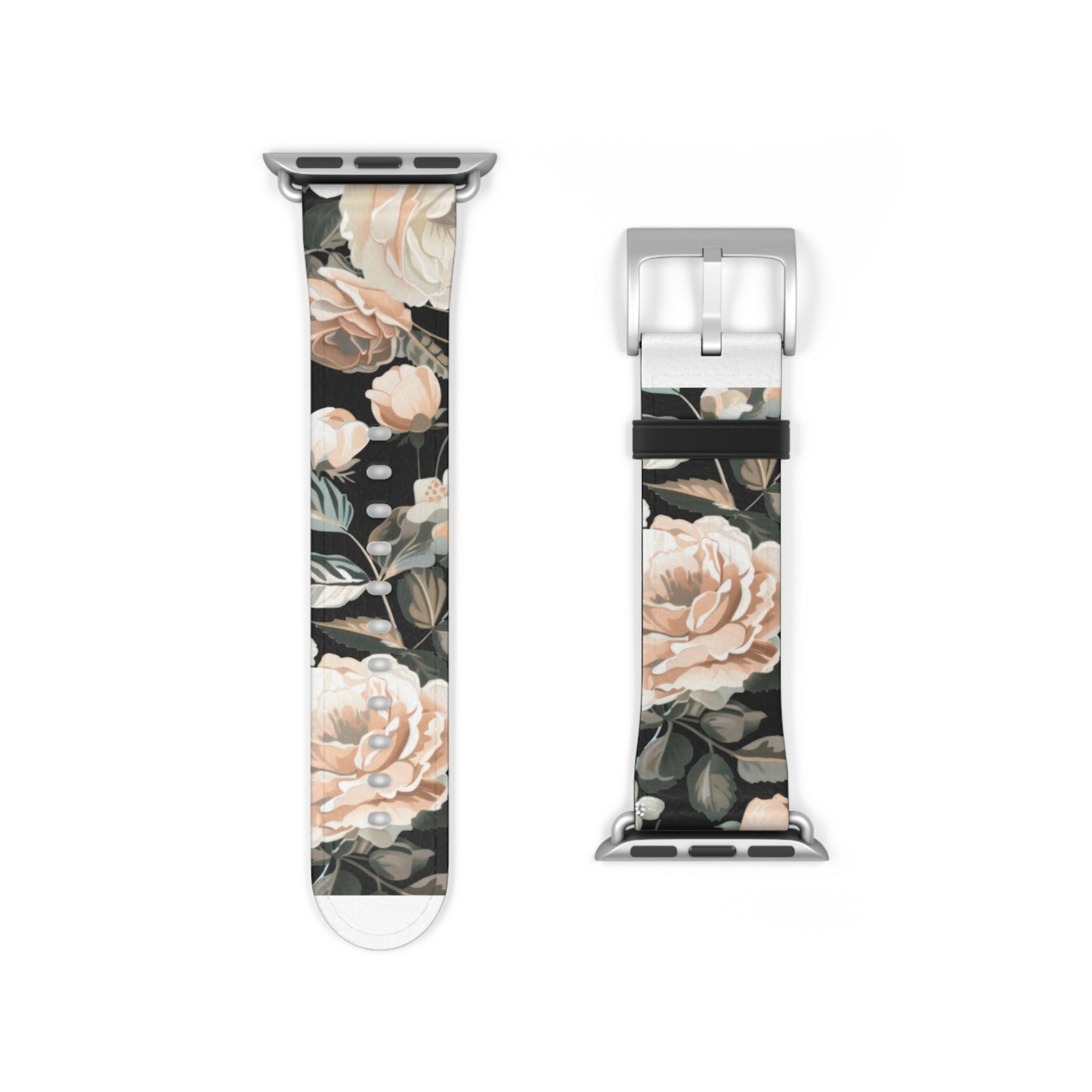 Classic Peony Elegance Apple Watch Band, Timeless Floral Print Strap, Chic Botanical Pattern Smartwatch Accessory. Apple Watch Band Apple Watch Straps For Series 4 5 6 7 8 9 ULTRA SE 38/40/41mm & 42/44/45mm Vegan Faux Leather Band