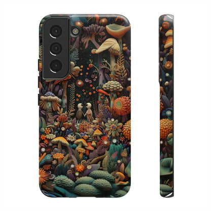 Custodia per telefono Foresta incantata, Design mistico di funghi e foglie, Cover protettiva magica per telefono, Custodie per telefono resistenti