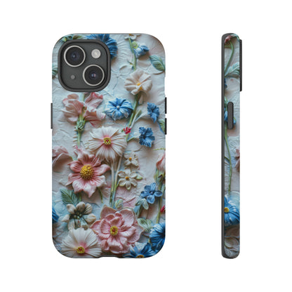 Florale Handyhülle, 3D Blumentextur Handyhülle, Schützendes &amp; stylisches Smartphone Accessoire, Robuste Handyhüllen 