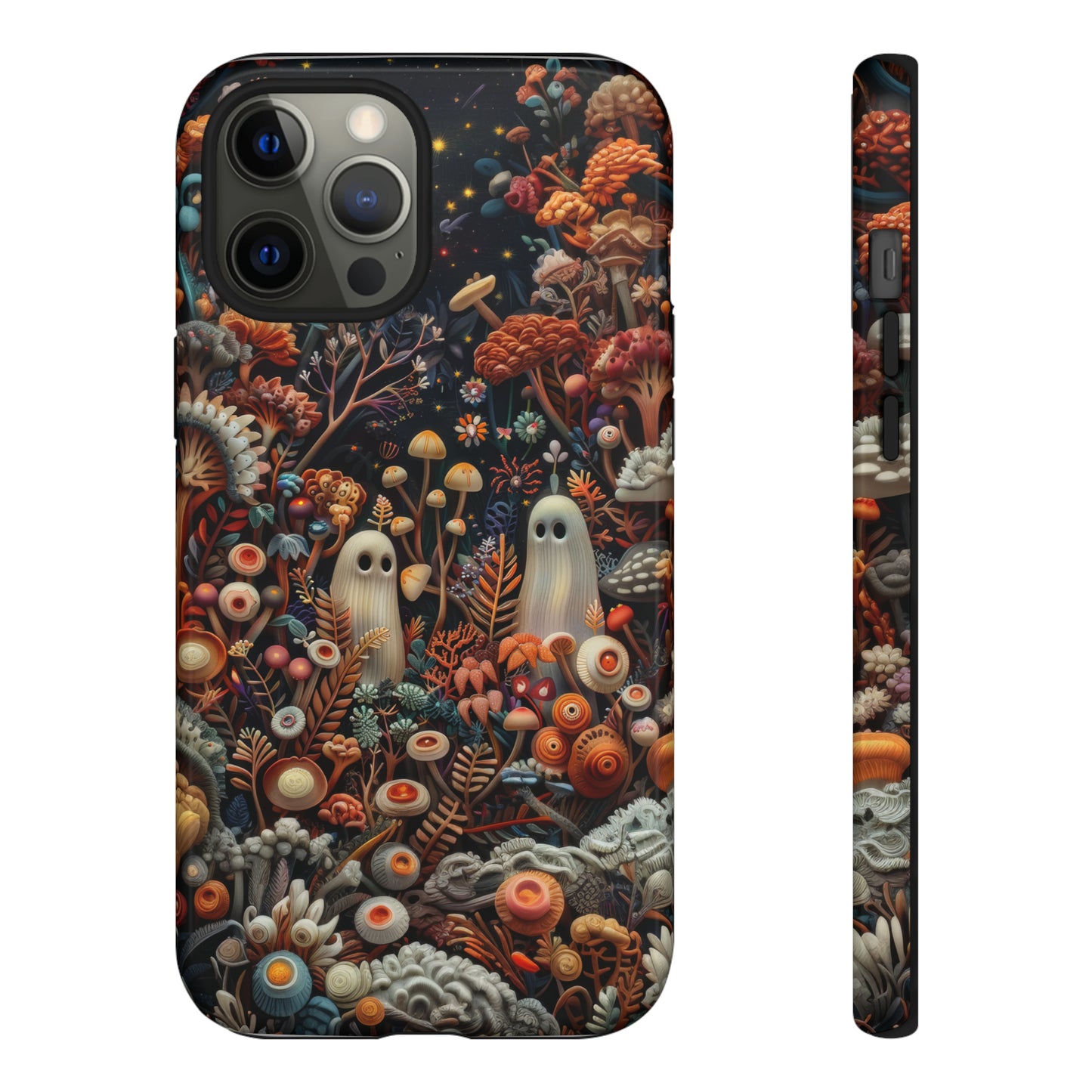 Cosmic Fantasy iPhone Case, Space-Themed Mushroom Design, Protective Cover with Galactic Charm, Tough Phone Cases