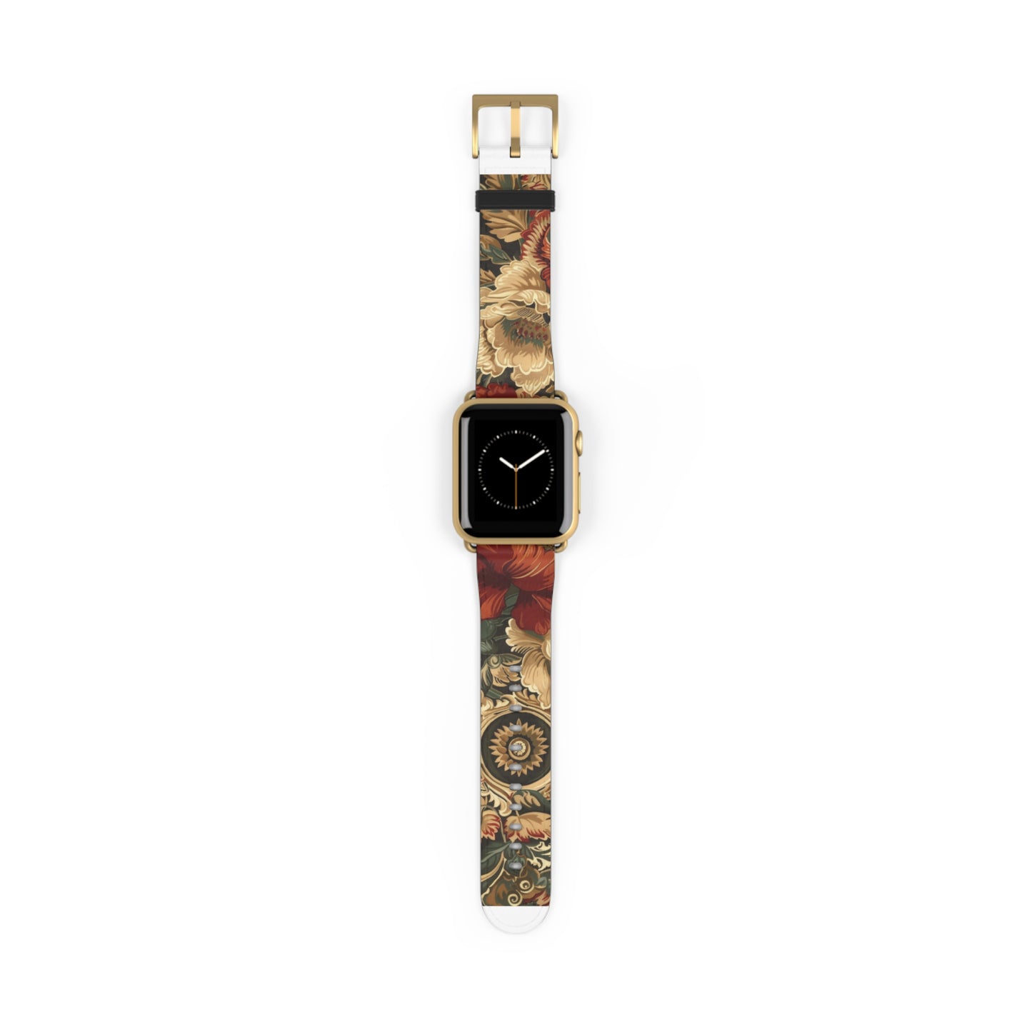 Renaissance Tapestry Floral Apple Watch Band | Klassisches Armband mit verziertem Stoffmuster. Apple Watch Band Apple Watch Armbänder für Serie 4 5 6 7 8 9 ULTRA SE 38/40/41 mm und 42/44/45 mm veganes Kunstlederband 