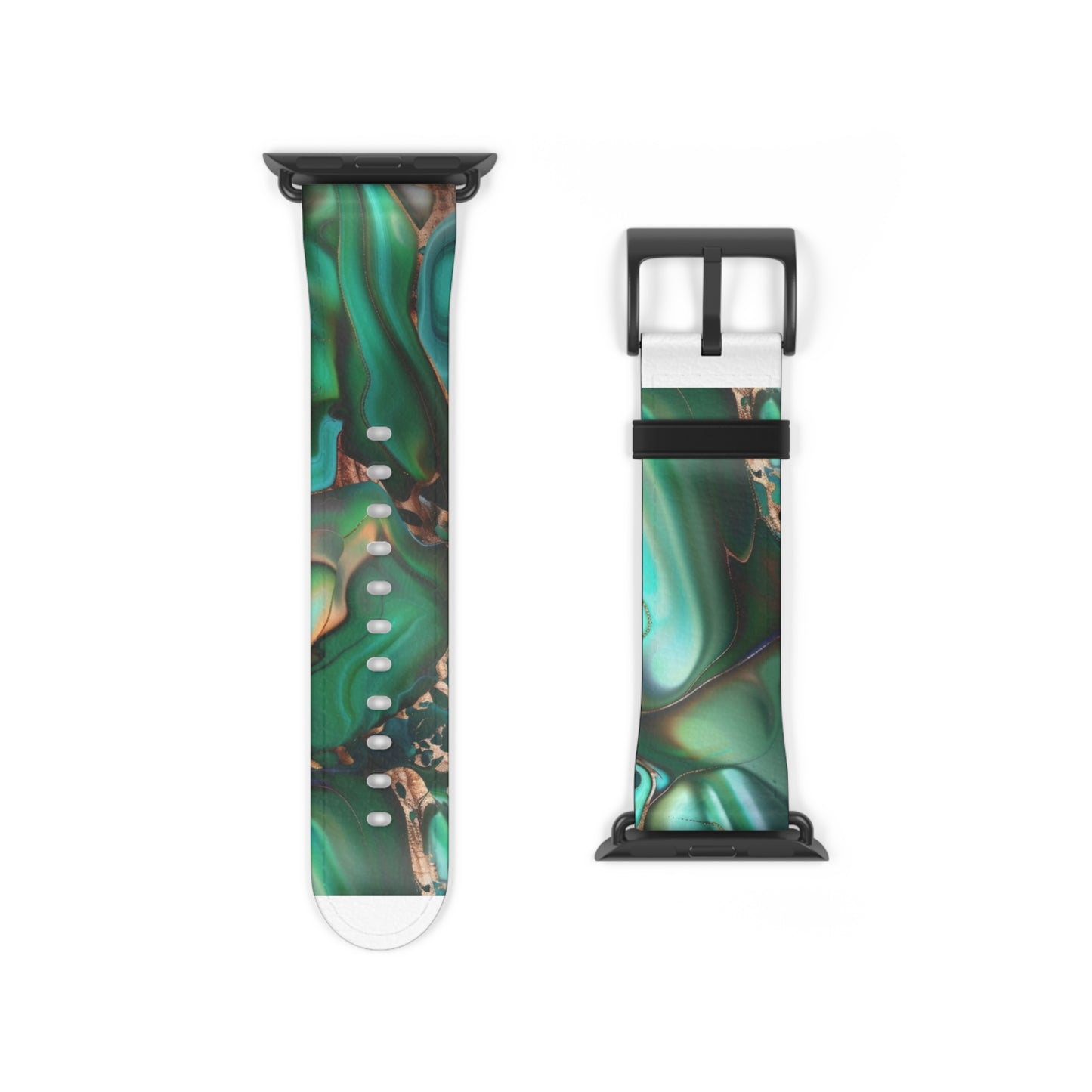 Cinturino per Apple Watch con ricciolo in marmo smeraldo | Lussuoso cinturino da polso astratto verde. Cinturino Apple Watch Cinturini Apple Watch per serie 4 5 6 7 8 9 ULTRA SE 38/40/41 mm e 42/44/45 mm Cinturino in ecopelle vegana 