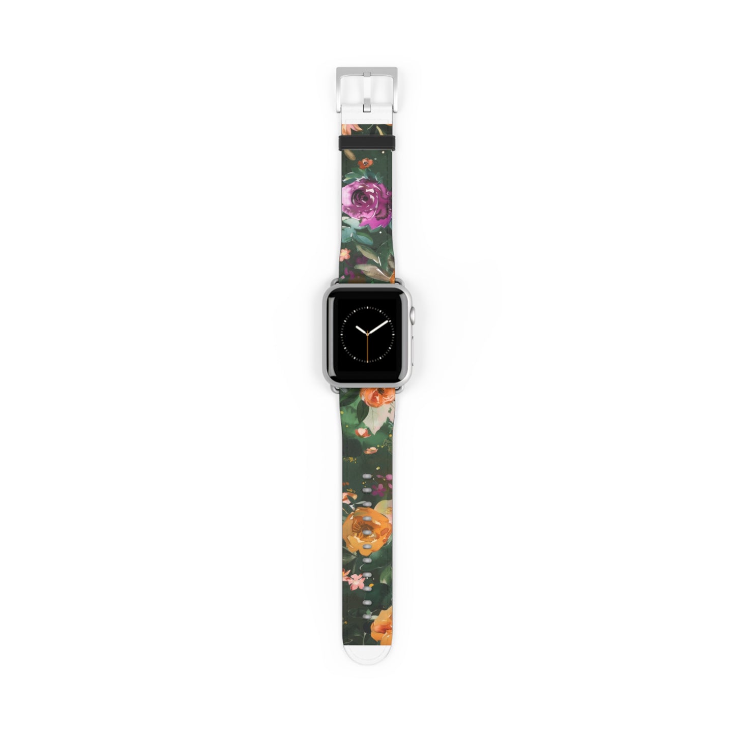 Floral Elegance Apple Watch Band, Vibrant Blossom Design Smartwatch Strap, Chic Rose Garden Wristband Accessory for Spring Apple Watch Band. Apple Watch Straps For Series 4 5 6 7 8 9 ULTRA SE 38/40/41mm & 42/44/45mm Vegan Faux Leather Band