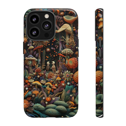 Custodia per telefono Foresta incantata, Design mistico di funghi e foglie, Cover protettiva magica per telefono, Custodie per telefono resistenti