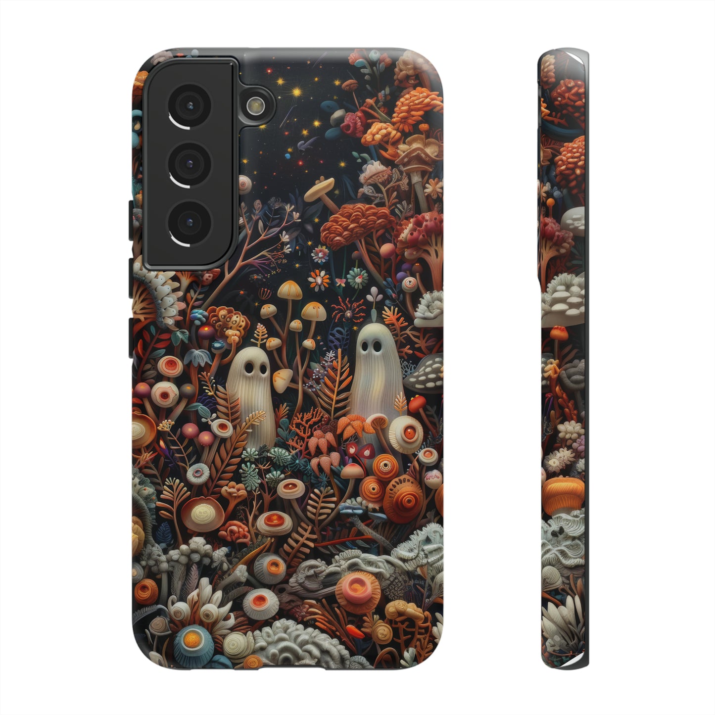 Cosmic Fantasy iPhone Case, Space-Themed Mushroom Design, Protective Cover with Galactic Charm, Tough Phone Cases