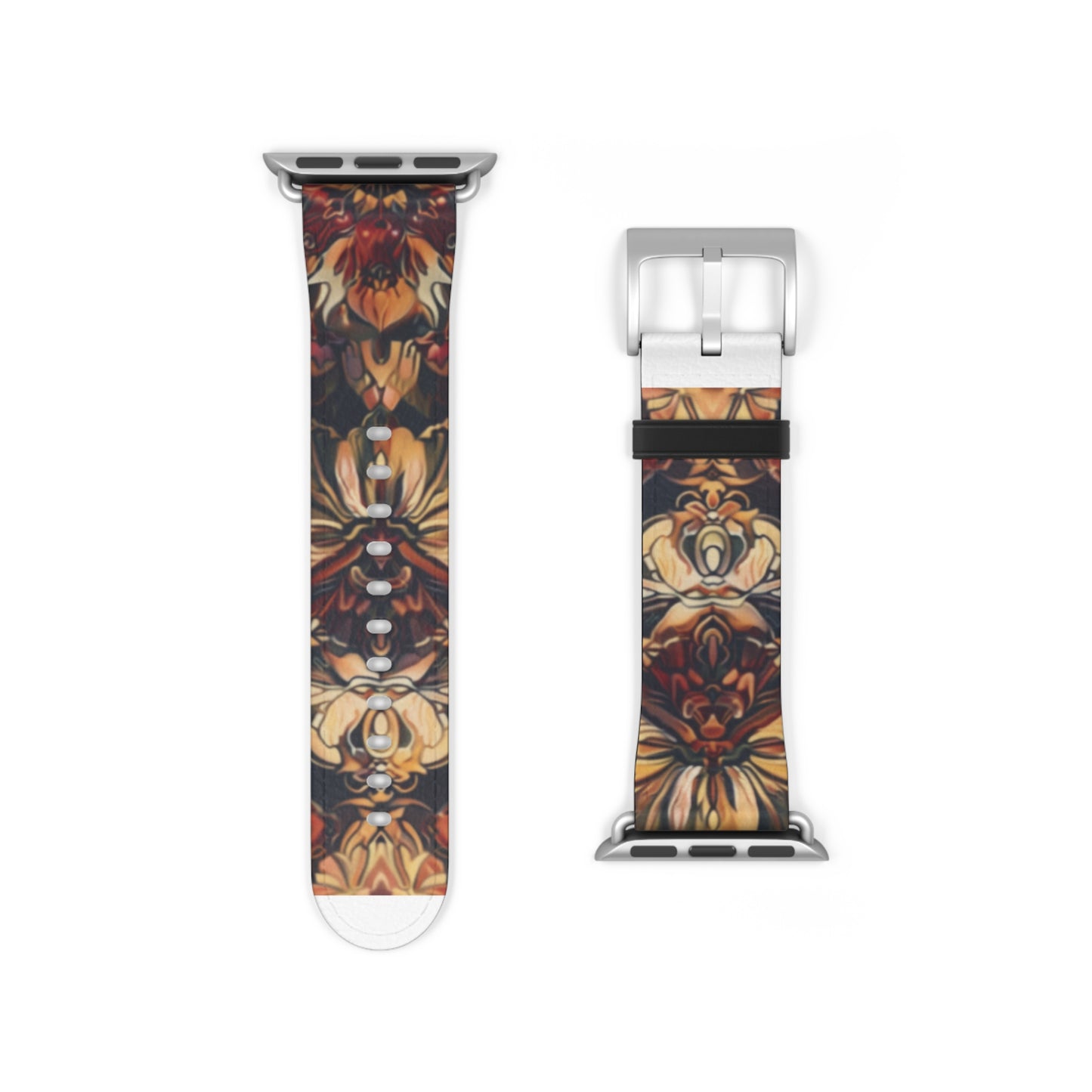 Renaissance Art Inspired Apple Watch Band, Classic Floral Tapestry Design, Elegant Accessory for Art Historians and Aficionados. Apple Watch Band Apple Watch Straps For Series 4 5 6 7 8 9 ULTRA SE 38/40/41mm & 42/44/45mm Vegan Faux Leather Band