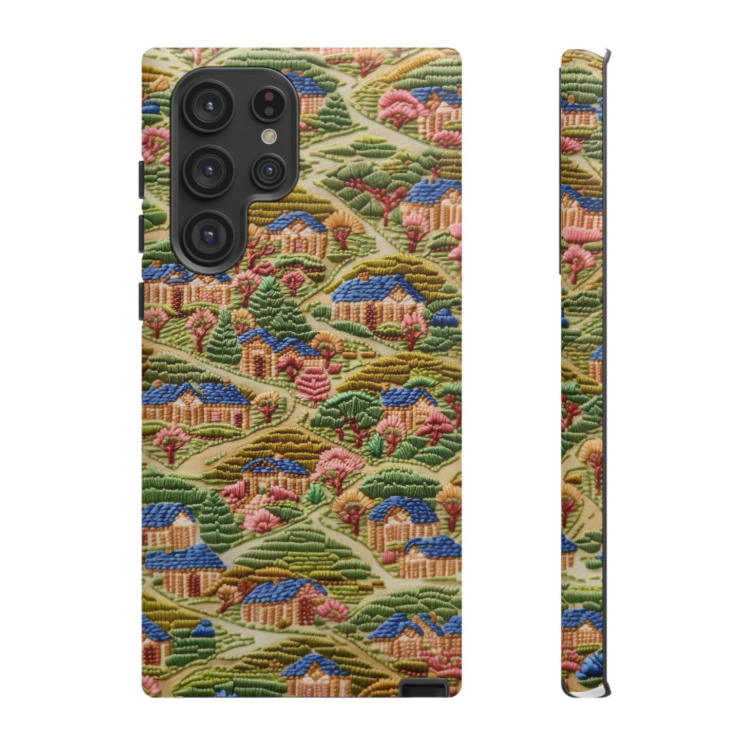 Caratteristica custodia per iPhone trapuntata in stile country, design patchwork affascinante, cover per telefono artistica e protettiva, custodie per telefono resistenti