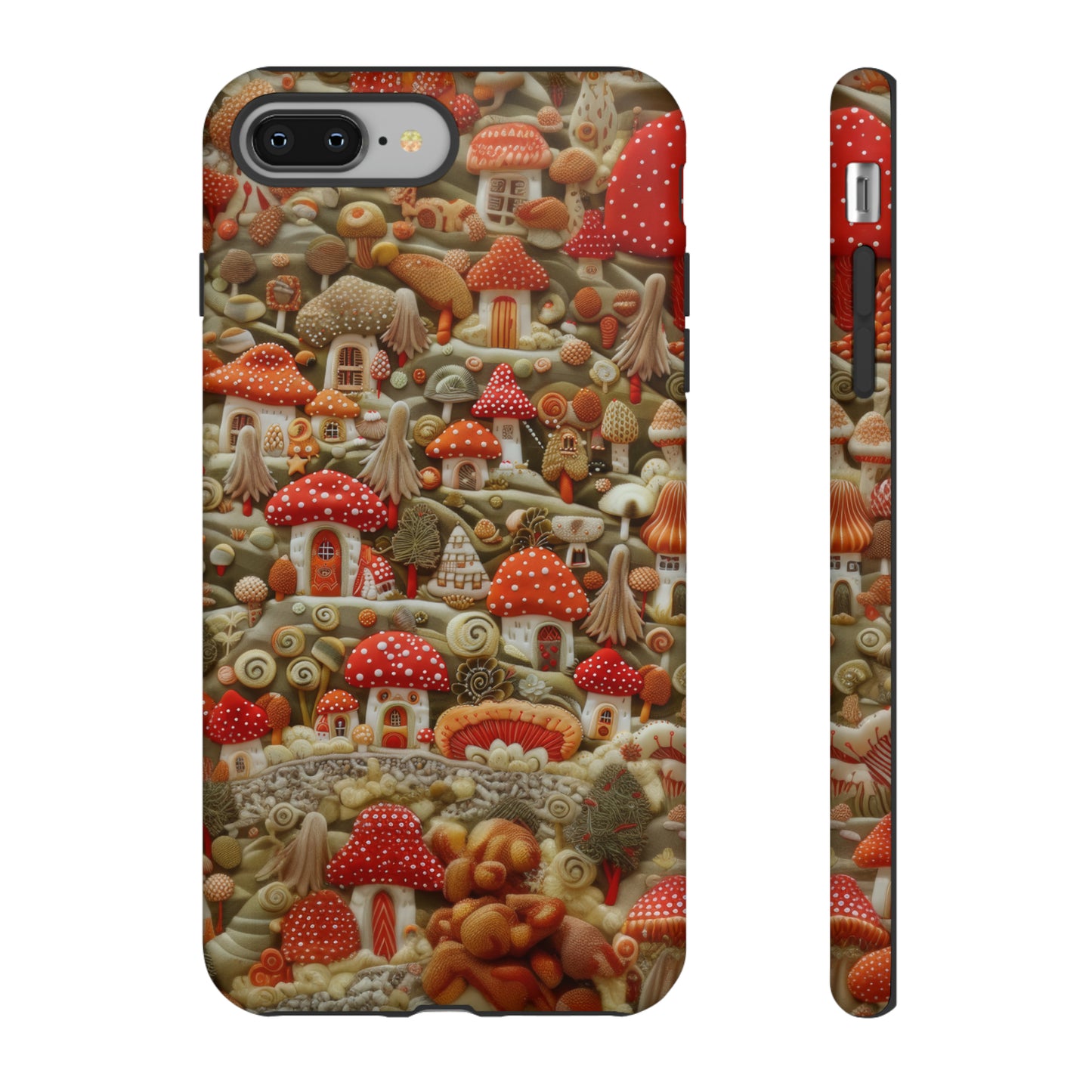 Custodia per iPhone Il villaggio dei funghi incantati, grafica con funghi fantasy, custodia protettiva unica, custodie per telefoni resistenti