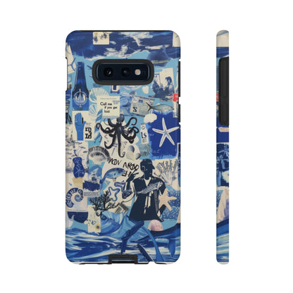 Custodia per telefono Collage di avventure nautiche, design Ocean Explorer, custodia resistente per gli amanti del mare, custodie per telefono resistenti